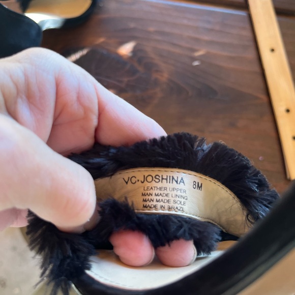 New Vince Camuto Black Fringe , Open Toe Heels,, So Pretty ! Size 8 - Picture 4 of 5